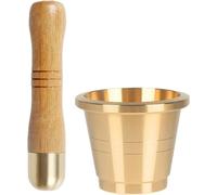 Ensemble De Broyeur en Laiton, Pilon Portable, Bol De Broyage, Moulin À Épices Multifonction, Kit De Broyage De Cuisine pour Céréales De Noix Domestiques