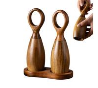Ensemble De Broyeurs De Sel En Bois Et De Poivre - Moulin À Peper Manuel, Grille De Poivre Rechargeable Avec Grossièreté Réglable En Céramique Pour La Cuisine À Domicile | Peppeer Griinder | Ensemble