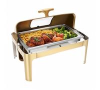 Ensemble de buffet à réchaud à couvercle transparent avec chafing dish | Chauffe-buffet en acier inoxydable avec couvercle transparent, chauffe-buffet rectangulaire