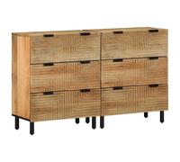 Buffets 2 pcs marron 60x33x75 cm bois massif de manguier Marron G