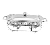 Ensemble de Buffet de Plats à réchaud rectangulaires de 1,5 L en Acier Inoxydable pour la Restauration, pour Les fêtes, Les Mariages, Les Anniversaires, Un Rangement Peu encombrant