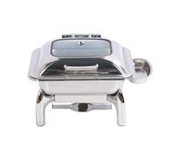 Ensemble de Buffet de réchauds carrés en Acier Inoxydable avec poêle à Nourriture et Couvercle en Verre pour Buffet de Vacances de fête d'événement Servant 6 L de Grande capacité