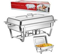 Ensemble de Buffet Réchaud, Serveurs de Buffet en Acier Inoxydable 11 L avec Cadre Pliant pour Mariages, Fêtes, Banquets Et Événements de Restauration