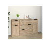 Ensemble de buffets 3 pcs Chêne sonoma Bois d ingénierie