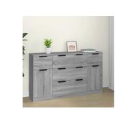 Vidaxl Ensemble De Buffets 3 Pcs Sonoma Gris Bois D'ingénierie Marron