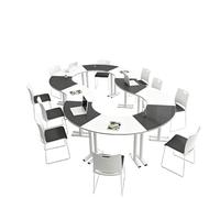 Ensemble de bureau de ollaboratif rond modulaire, table de groupe d'épissure d'arc en demi-cercle avec chaises, for salles de formation scolaire, salles de réunion et d'activités(D,2m)