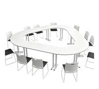 Ensemble de bureau de ollaboratif rond modulaire, table de groupe d'épissure d'arc en demi-cercle avec chaises, for salles de formation scolaire, salles de réunion et d'activités(C,1.6m)