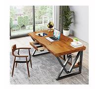 Ensemble de bureau et chaise en bois massif parfait pour le bureau à domicile. Bureau d'étude avec tiroir idéal pour écrire et lire. Dimensions : 220 x 80 x 75 cm.