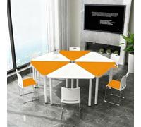 Ensemble de bureau hexagonal multifonctionnel - Table de formation collaborative for l'école, les activités de groupe au bureau, les espaces de création et les laboratoires scientifiques(H1.6m)