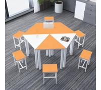 Ensemble de bureau hexagonal multifonctionnel - Table de formation collaborative for l'école, les activités de groupe au bureau, les espaces de création et les laboratoires scientifiques(D1.4m)