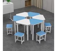 Ensemble de bureau hexagonal multifonctionnel - Table de formation collaborative for l'école, les activités de groupe au bureau, les espaces de création et les laboratoires scientifiques(E1.45m)