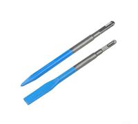 Ensemble de burins à rainurer à tige carrée pour enlever les carreaux de béton | 2 forets pointus et plats | Acier forgé 40CR | Compatible avec les marteaux perforateurs à tige carrée à tige