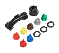 Ensemble de buses à ventilateur 110° avec ouverture de 1,6 mm pour sac à dos - 6 couleurs assorties - Accessoire d'entretien de pelouse en plastique
