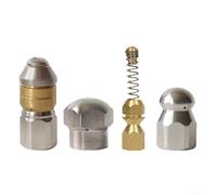 Ensemble de buses de nettoyage de canalisation, buse d'arrosage en acier inoxydable pour un retrait efficace des bouchons de canalisation