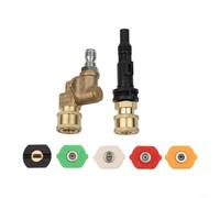 Ensemble de buses de nettoyeur haute pression avec joint rotatif à 180 degrés pour Sterwins pour parkside - Adaptateur en mousse en laiton robuste