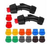 Ensemble de buses de pulvérisation agricoles avec embouts d'atomisation plats à 110 degrés, construction en plastique TP pour pulvérisateurs à filetage M14, protection des cultures et application