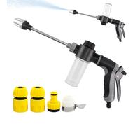 Ensemble de buses de tuyau d'arrosage haute pression - Pistolet pulvérisateur réglable pour lavage de voiture et jardin | Accessoire pour nettoyeur haute pression avec 3 adaptateurs | Pistolet à eau c