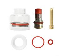 Ensemble de buses en verre de soudage TIG avec lentille à gaz et mandrin pour coupe-plasma TIG-17/18/26, électrodes de 1,6 mm ou 3,2 mm, verre transparent haute température et accessoires en cuivre