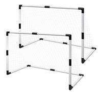 Ensemble de Buts de Soccer pour Enfants, Matériau Durable, Assemblage Facile, Crochets au Sol, Concours Amusants, 2 Pcs 91,5 X 48 X 61 Cm Mini-buts de Football Post Net Set