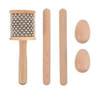 Ensemble de Cabasa en Bois et Métal, Forme Œuf, Percussion Portative | Son à Couches Distinctes, Volume Optimisé, pour Débutants et Enseignants