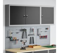vidaXL Lot de 5 armoires pour outils et panneau magnétique à monter au mur en métal noir