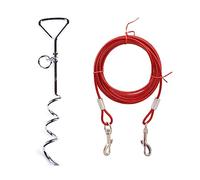 Ensemble de câbles d'attache pour chien en fil d'acier pour chiens de petite et grande taille - Pour jardin, plage, camping