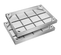 Ensemble de cache-regard invisible en acier inoxydable - 1 pièce design intégré 40 x 40 cm base pour une meilleure sécurité et un attrait esthétique, parfait pour une utilisation en extérieur