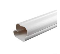 Ensemble de cache-tuyaux en PVC pour dissimuler les conduites CVC - Tuyau droit flexible - Capuchon mural horizontal vertical coudé et connecteur (75 x 65 mm - 1 m)