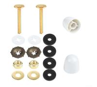 Ensemble de cache-vis en forme de T plaqué cuivre - Capuchon décoratif en ABS blanc ou noir pour fixation au sol de la salle de bain, compatible avec les bases de toilettes standard, comprend des