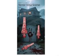 Ensemble de cadavres gonflables à suspendre avec tétine gonflable, bandages anti-taches de sang, soie d'araignée et pompe pour décoration d'Halloween (6 sacs de sang rouge)