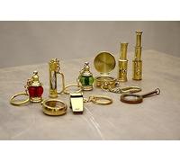 Ensemble de cadeaux vintage de collection - Télescope miniature, magnifine, sifflet, mini minuteur, boussole, mini lampe - Pour enfants, voyageurs, aventure - Décoration nautique pour cadeaux