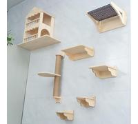 Ensemble de Cadre d'escalade de Luxe pour Chat, Parcours Mural Chat, Villa pour Chat À Deux Étages, Capsule Spatiale, Hamac(Size:Style2)