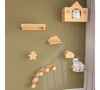 Ensemble de Cadre d'escalade for Chat, Mur d'escalade entièrement en Bois Massif for Chat, for Dormir, Jouer et Grimper(Style4)