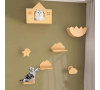 Ensemble de Cadre d'escalade for Chat, Mur d'escalade entièrement en Bois Massif for Chat, for Dormir, Jouer et Grimper(Style1)