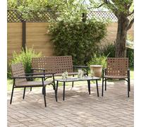 Ensemble de salle à manger pour jardin 4 pcs Marron polyrotin vidaXL