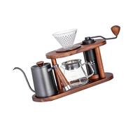 Ensemble de cafetière à verser artistique, avec cadre en bambou et accessoires en verre transparent, permettant de gagner de l ' espace, goutteur fin