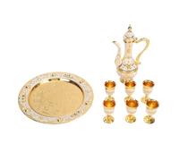 Ensemble de cafetière en métal de Style cour européenne Vintage, pour mariage à domicile (Or Blanc)