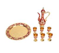 Ensemble de cafetière en métal de Style cour européenne Vintage, pour mariage à domicile (Or Rouge)