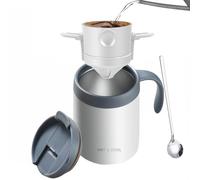 Ensemble de cafetière permanente sans rouille, couvercle imperméable, poignée ergonomique, facile à nettoyer, à, essentiel pour l ' extérieur, tasse à café faite à la main, bouilloire en acier