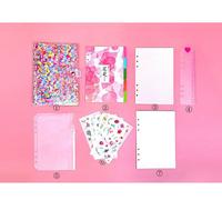 Ensemble De Cahier Licorne Transparent À Paillettes Roses, Cahier De Croquis, Livre De Voyage, Journal, Pochoir, Diviseur, Agenda, École