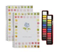 Ensemble de cahiers d'exercices de peinture à l'aquarelle, carnet de croquis à spirales, adapté aux débutants, avec pinceaux, cadeau pour adultes et adolescents