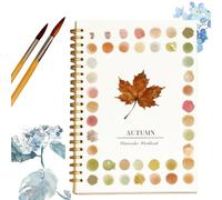 Ensemble de cahiers d'exercices de peinture à l'aquarelle, carnet de croquis d'artiste à spirales, adapté aux débutants avec pinceaux, cadeau pour adultes et adolescents - Automne