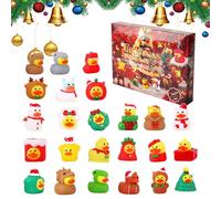 Ensemble de calendrier de l'Avent Tour de Noël - 24 parties avec canards en caoutchouc à collectionner | Remplacement quotidien de vacances pour hommes, femmes, garçons et filles | Décoration ludique