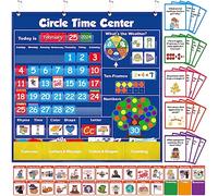 Ensemble de calendrier de poche éducatif en forme de cercle pour l'apprentissage du temps et du temps, pour salle de classe