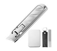 Ensemble de calipper à ongles portable, plipper à ongles pour femmes | Kit de toilettage à ongles en acier inoxydable avec fichier de coupe,Coupes supérieures à orteils bouche obliques pour femmes mâl
