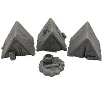 Ensemble de camping d'aventurier | 28 mm échelle 1/56 miniature | RPG Figurine de table Modélisation de paysage Wargaming Fantasy Diorama Wargames Model Paysage Terrain Scatter Jeu de rôle Imprimé 3D