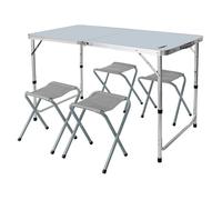 Ensemble de camping pliable - NEO - Table et 4 chaises - Pliable en valise - Compact - Facile à transporter