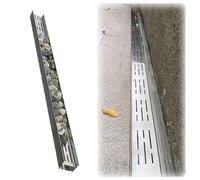 Ensemble de canalisations de tranchée d'extérieur en acier inoxydable - Kit de canaux de drainage avec grille pour terrasse, jardin, cour, cour (l 7,1 x H 2 x L 120 cm)