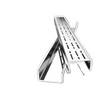 Ensemble de canalisations d'extérieur en acier inoxydable 304, canal de drainage fin for allées, jardins et cours (1 à 9 pièces)(1pack 5x5cm)