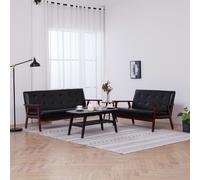 Ensemble De Canap¿¿S 2 Pcs Noir Similicuir Noir